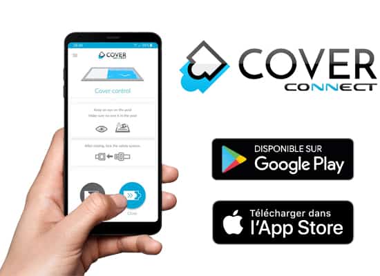 Application smartphone cover connect pour commande volet psicine à distance